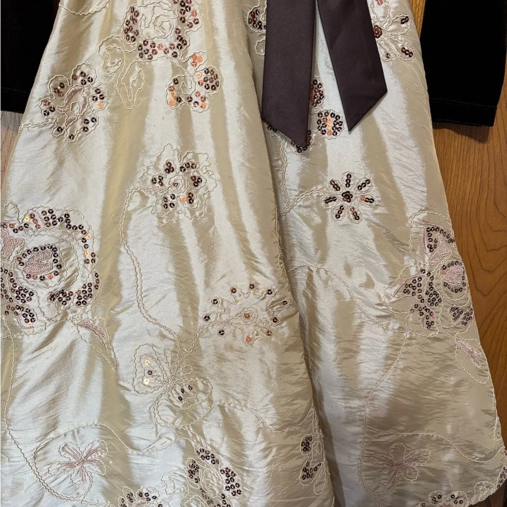 Rare Editions Velvet and Floral Kids Dress